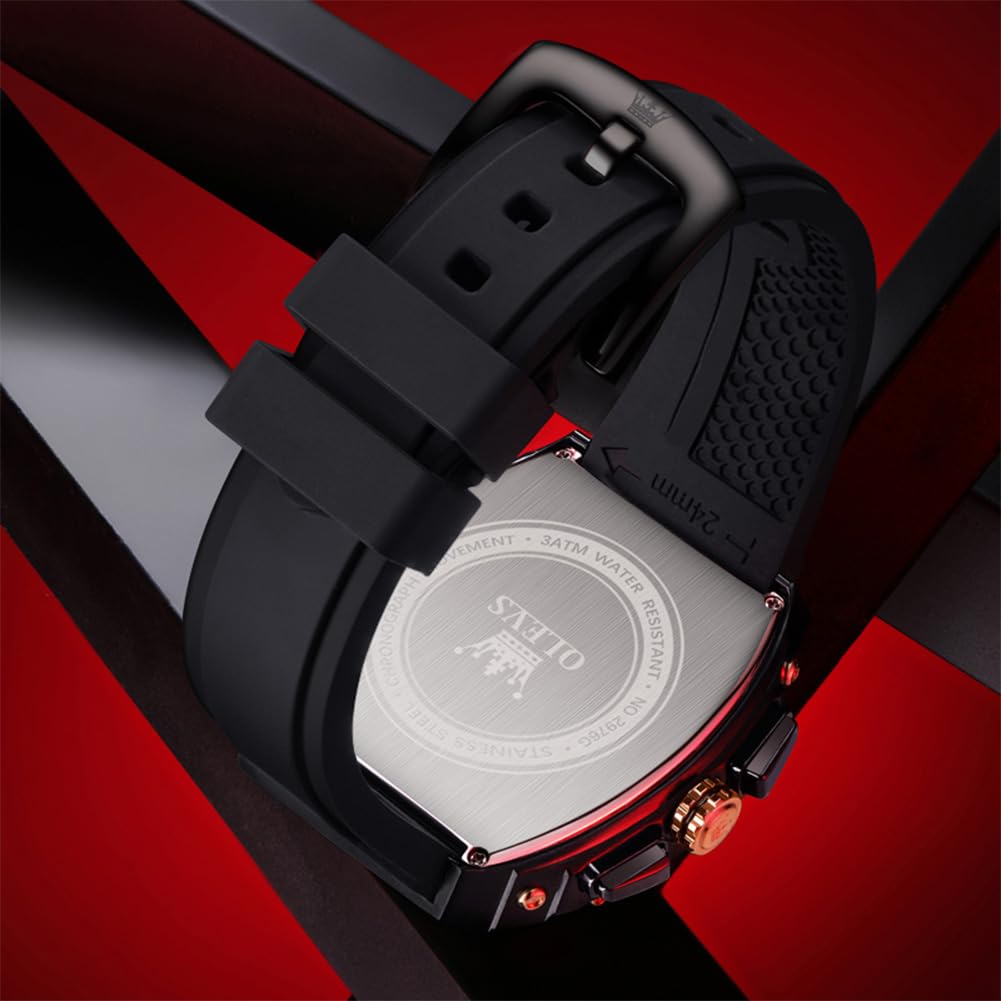 OLEVS Mens Watches Stylish Chronograph Waterproof Luminous Silicon Strap Multifunction Watches for Men Business White Men Wrist Watch