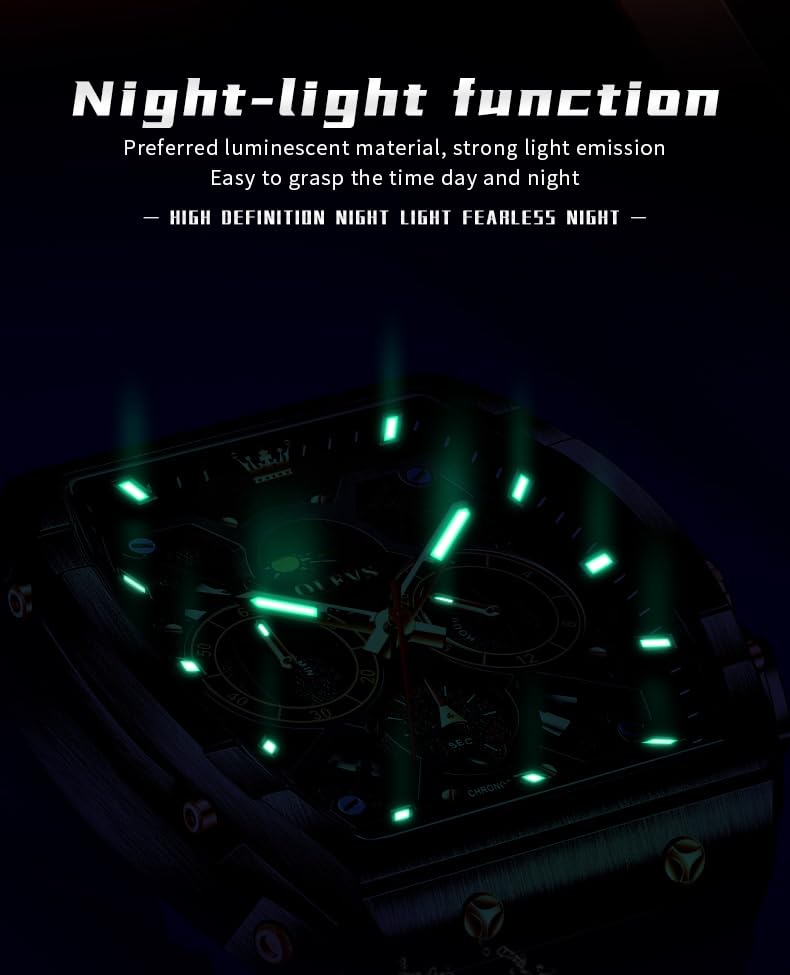 OLEVS Mens Watches Stylish Chronograph Waterproof Luminous Silicon Strap Multifunction Watches for Men Business White Men Wrist Watch