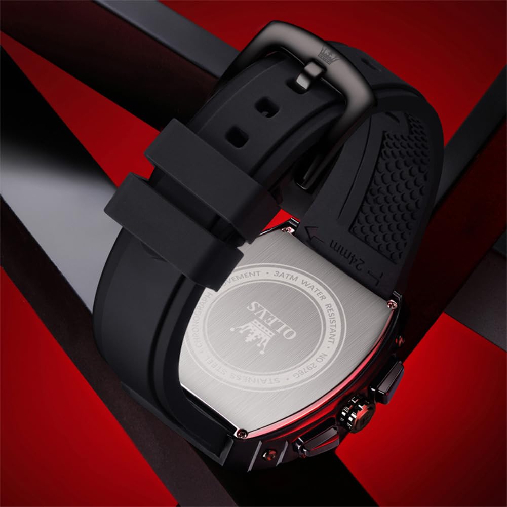 OLEVS Mens Watches Stylish Chronograph Waterproof Luminous Silicon Strap Multifunction Watches for Men Business White Men Wrist Watch