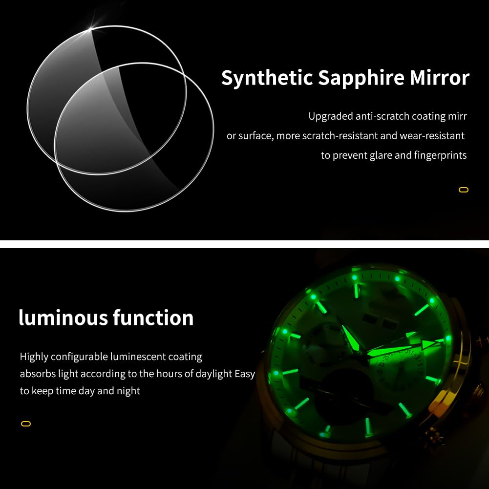 OLEVS Mens Watches Stylish Chronograph Waterproof Luminous Silicon Strap Multifunction Watches for Men Business White Men Wrist Watch