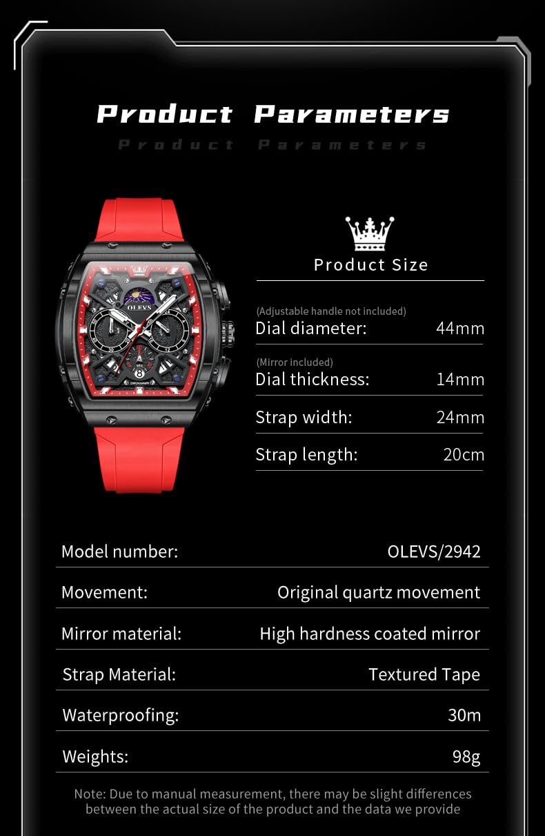 OLEVS Mens Watches Stylish Chronograph Waterproof Luminous Silicon Strap Multifunction Watches for Men Business White Men Wrist Watch