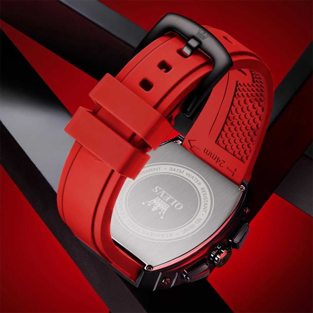 OLEVS Mens Watches Stylish Chronograph Waterproof Luminous Silicon Strap Multifunction Watches for Men Business White Men Wrist Watch
