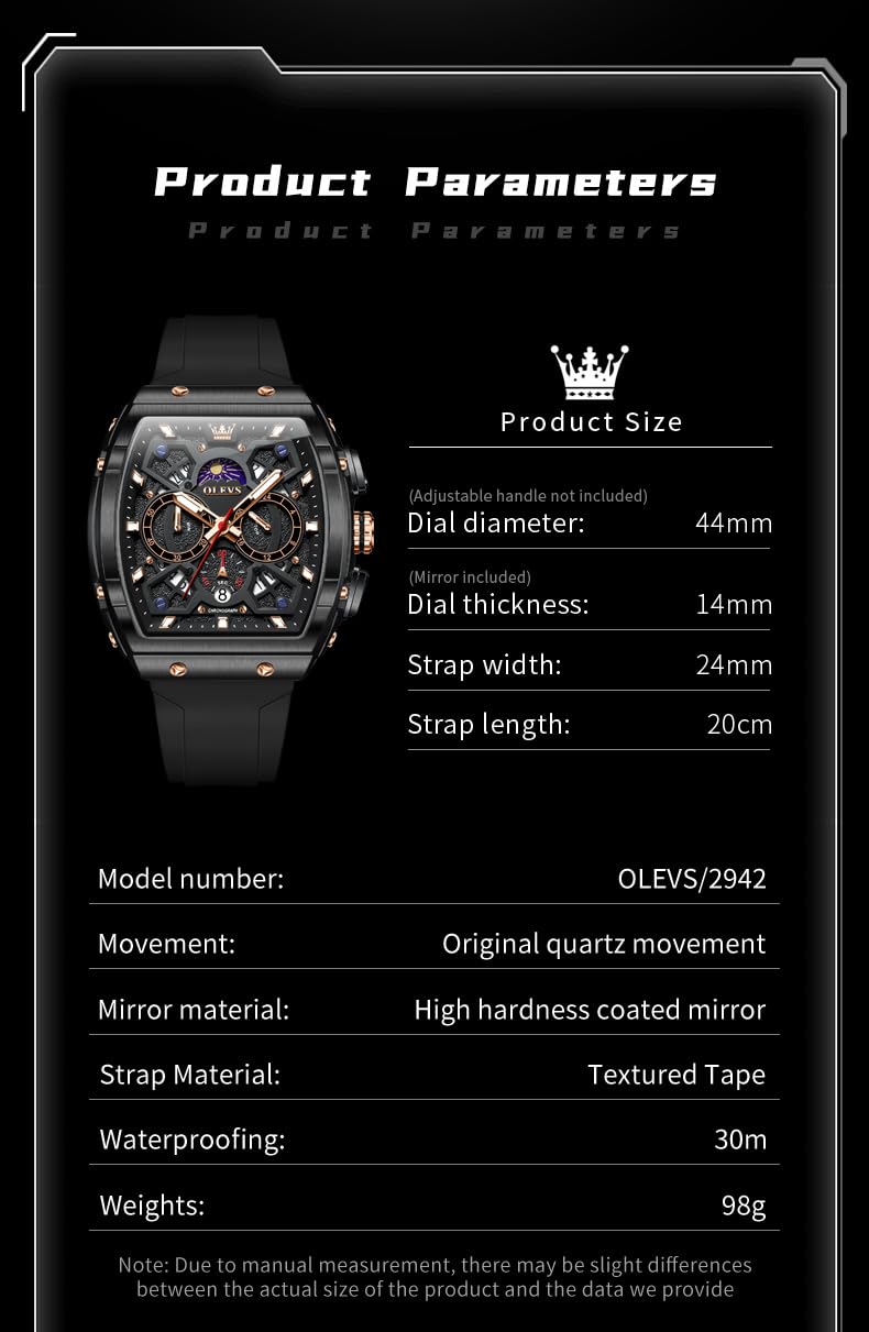 OLEVS Mens Watches Stylish Chronograph Waterproof Luminous Silicon Strap Multifunction Watches for Men Business White Men Wrist Watch