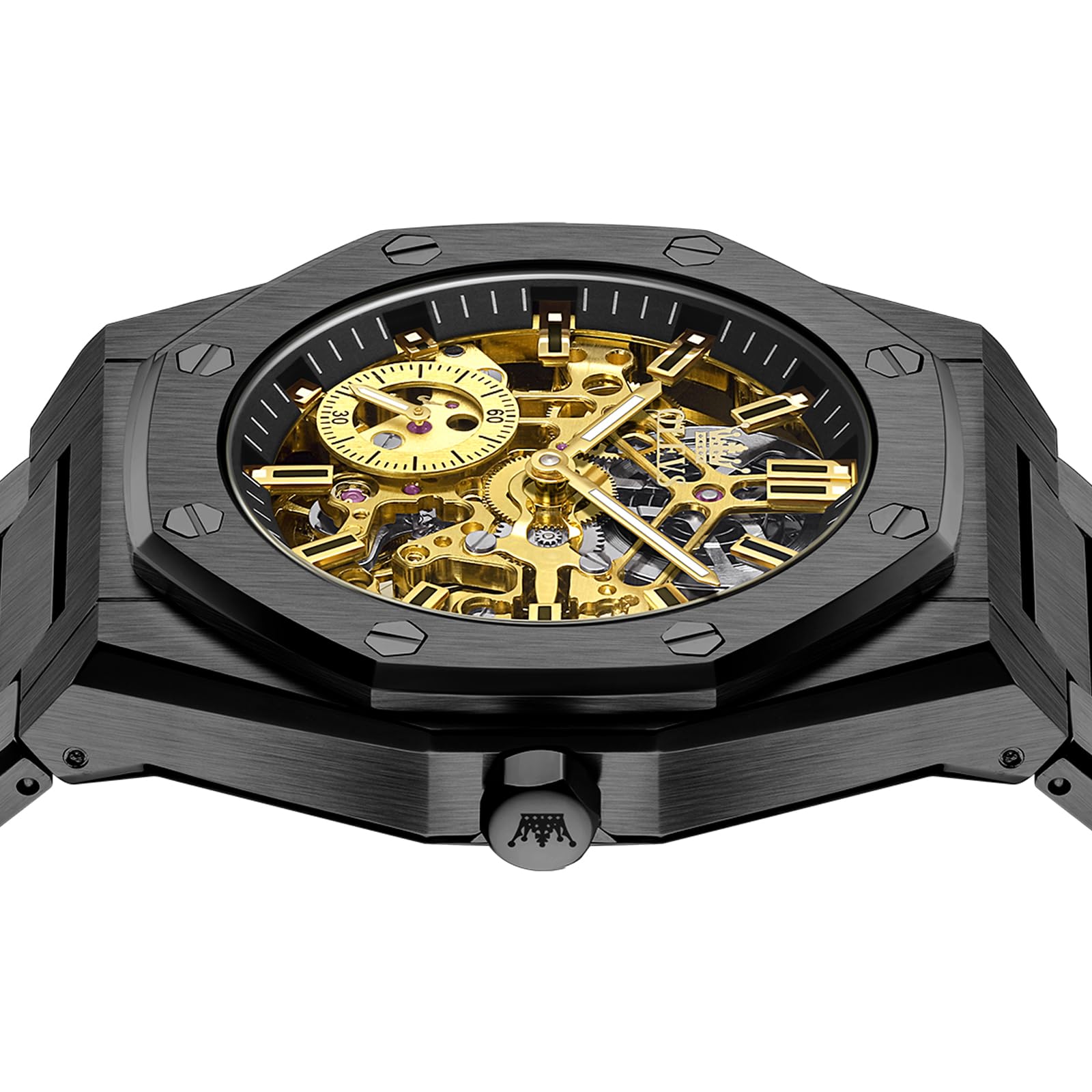 OLEVS Self Winding Watches for Men Automatic Mechanical Tourbillon Stainless Steel Waterproof Luminous Luxury Dress Wrist Watches