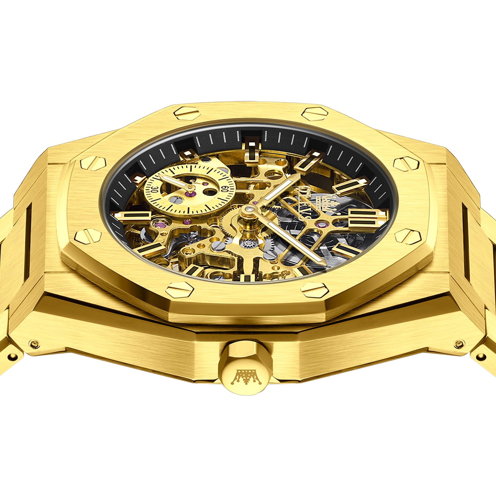 OLEVS Self Winding Watches for Men Automatic Mechanical Tourbillon Stainless Steel Waterproof Luminous Luxury Dress Wrist Watches