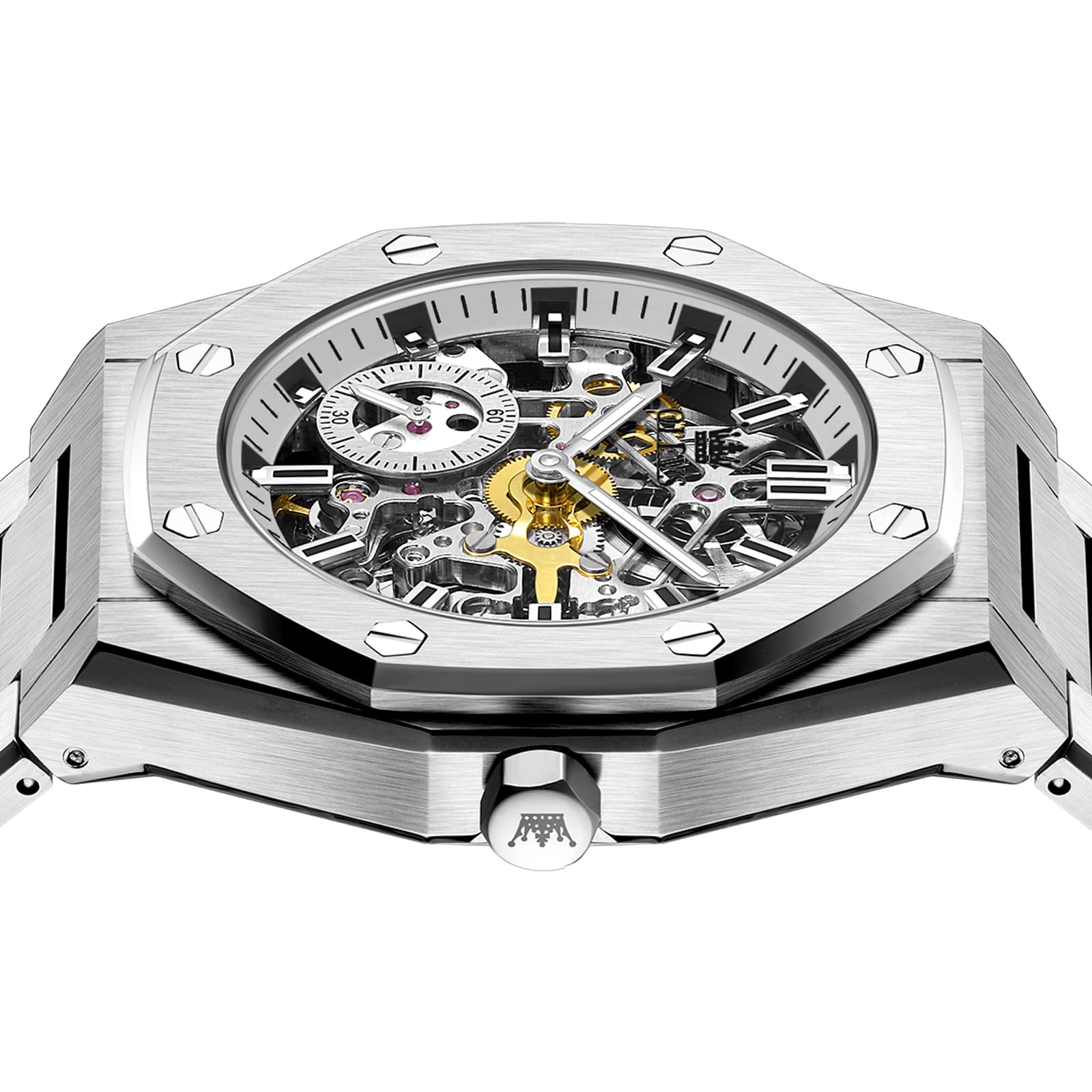 OLEVS Self Winding Watches for Men Automatic Mechanical Tourbillon Stainless Steel Waterproof Luminous Luxury Dress Wrist Watches